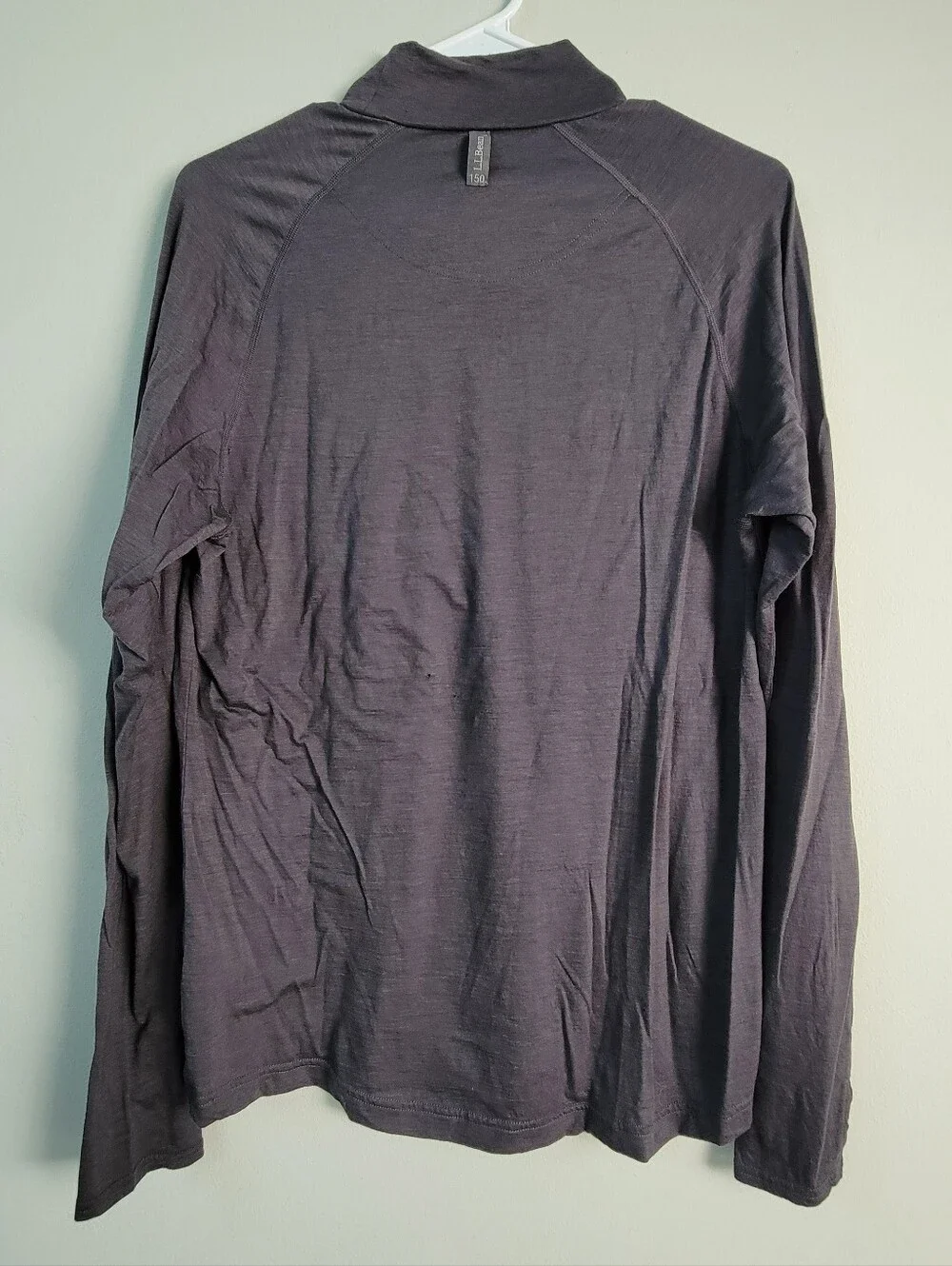 LL Bean Lightweight Merino Wool Baselayer Men Size L Performance Outdoor Hiking